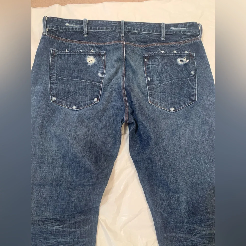 Banana Republic Straight Med Wash Men's Destroyed Jeans Size 40x36